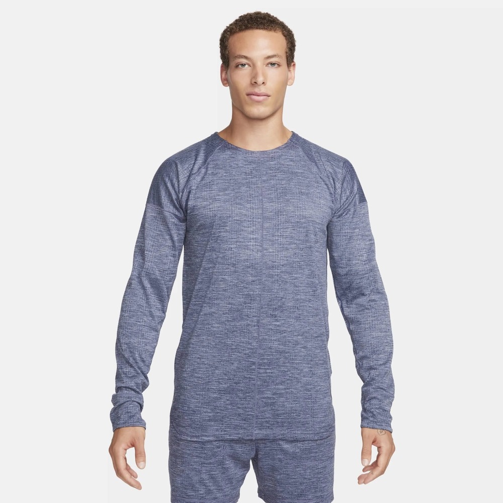 NWT Men's Yoga Dri-FIT Long Sleeve Training Top - Small - Blue/Gray Heather